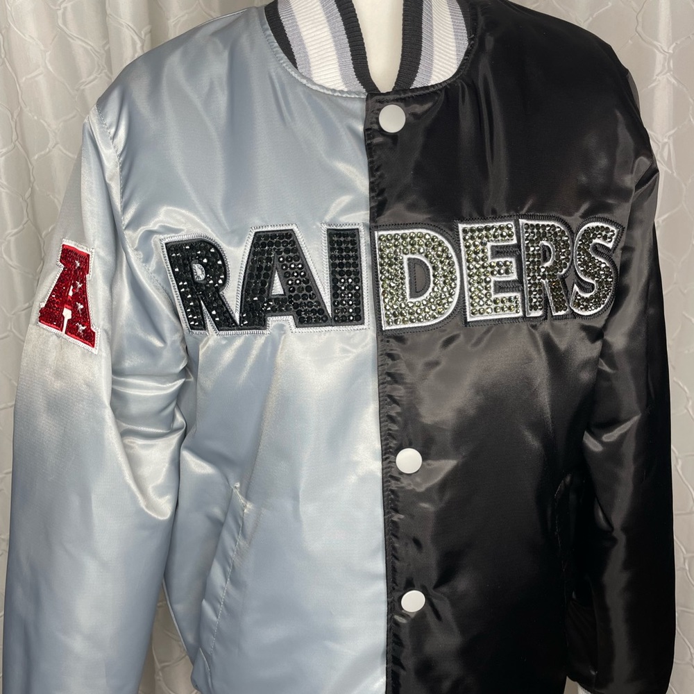 NWT Custom Las Vegas Raiders Starter Bomber NFL Jacket Unisex Size Small